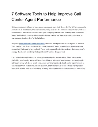 7 Software Tools to Help Improve Call Center Agent Performance