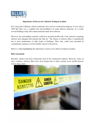 importance of surveys for asbestos testing