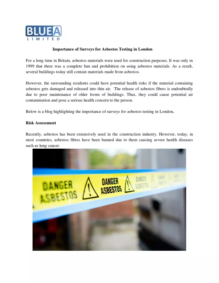 importance of surveys for asbestos testing