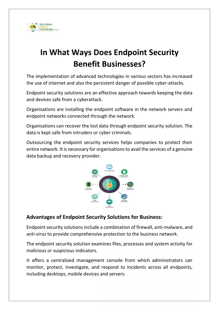 in what ways does endpoint security benefit