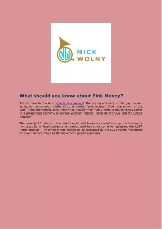 What should you know about Pink Money?