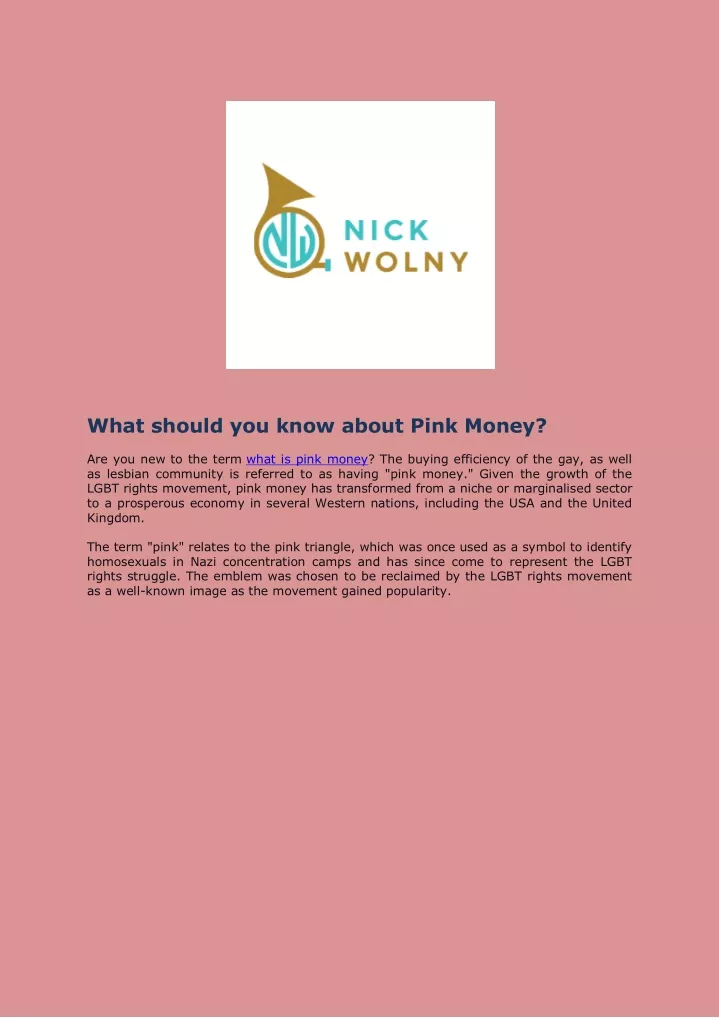 what should you know about pink money