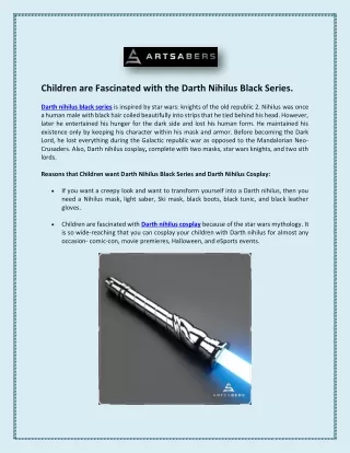 children are fascinated with the darth nihilus