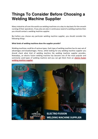 things to consider before choosing a welding