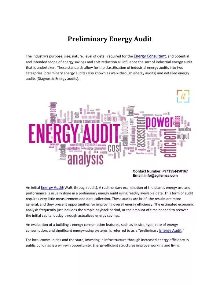 preliminary energy audit