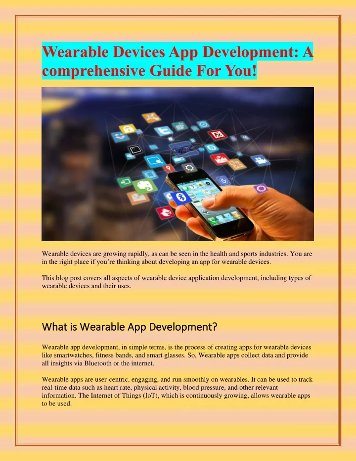 wearable devices app development a comprehensive