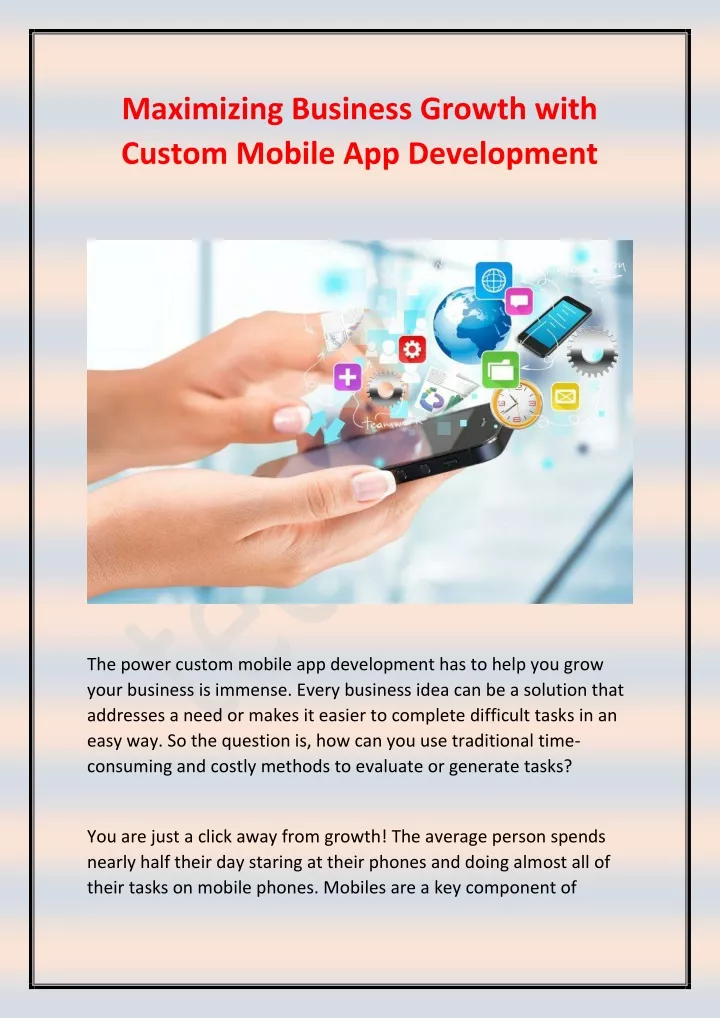 maximizing business growth with custom mobile