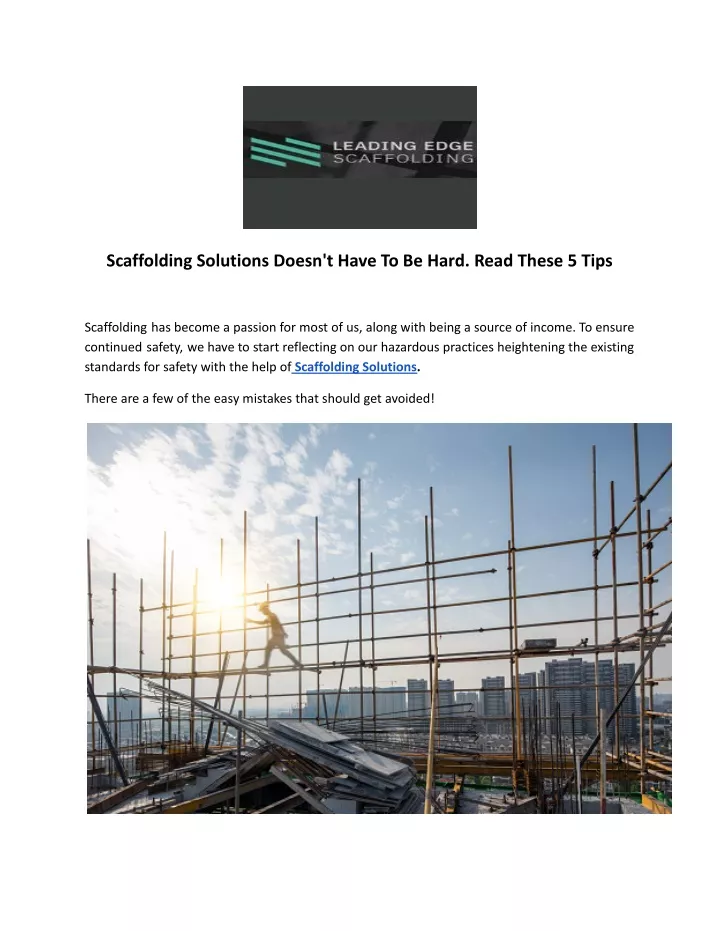 scaffolding solutions doesn t have to be hard
