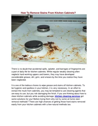 how to remove stains from kitchen cabinets