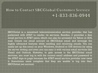 how to contact sbcglobal customer service 1 833 836 0944