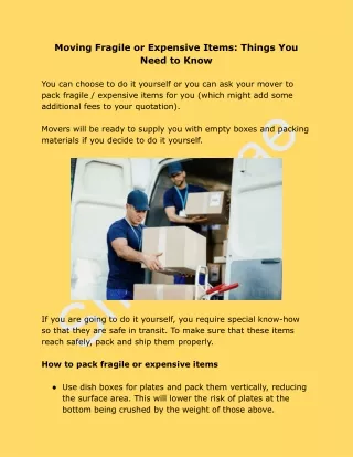 moving fragile or expensive items things you need