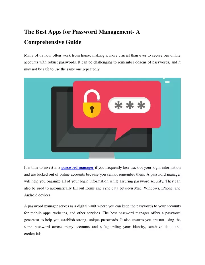 the best apps for password management a