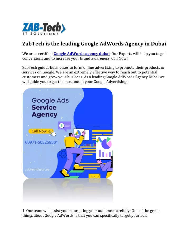 zabtech is the leading google adwords agency