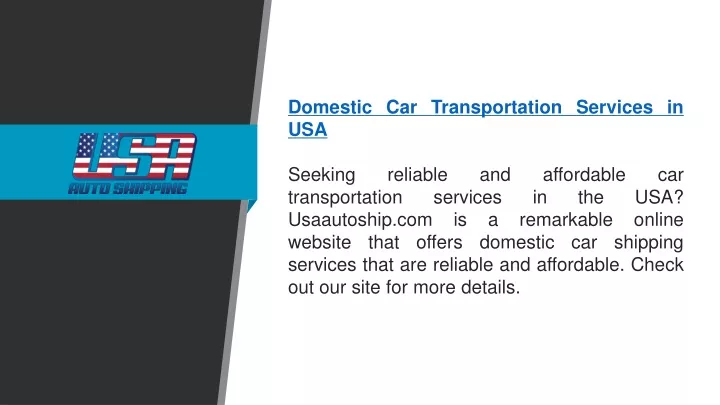 domestic car transportation services