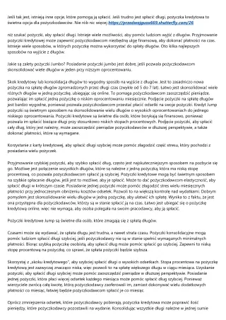 skok pożyczka dla zadłużonych - przegląd