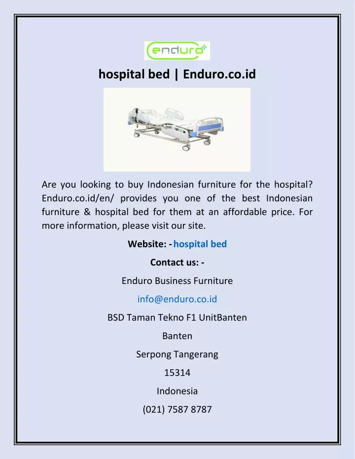 hospital bed enduro co id