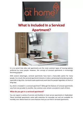 What Is Included In a Serviced Apartment