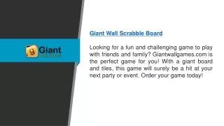 Giant Wall Scrabble Board  Giantwallgames.com