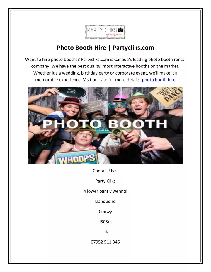 photo booth hire partycliks com