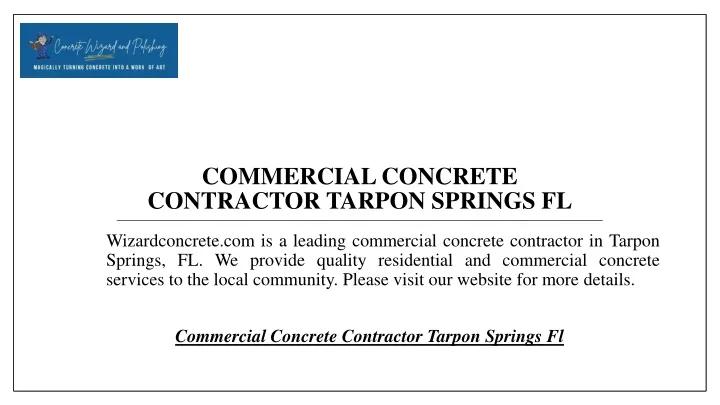 commercial concrete contractor tarpon springs fl