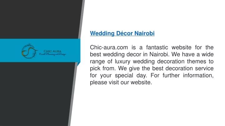 wedding d cor nairobi chic aura