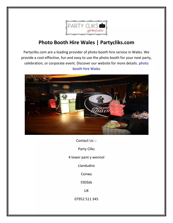 photo booth hire wales partycliks com