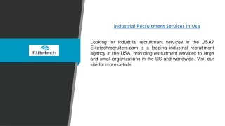 industrial recruitment services in usa