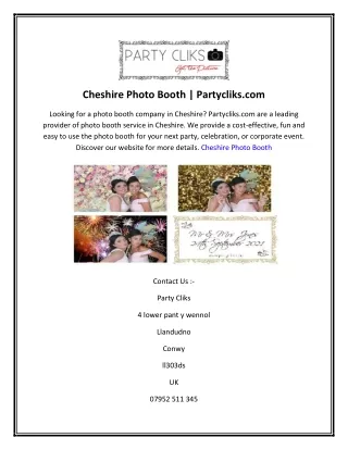 cheshire photo booth partycliks com