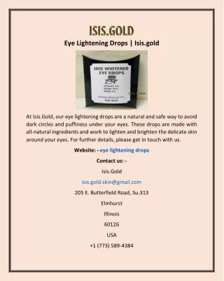 eye lightening drops isis gold