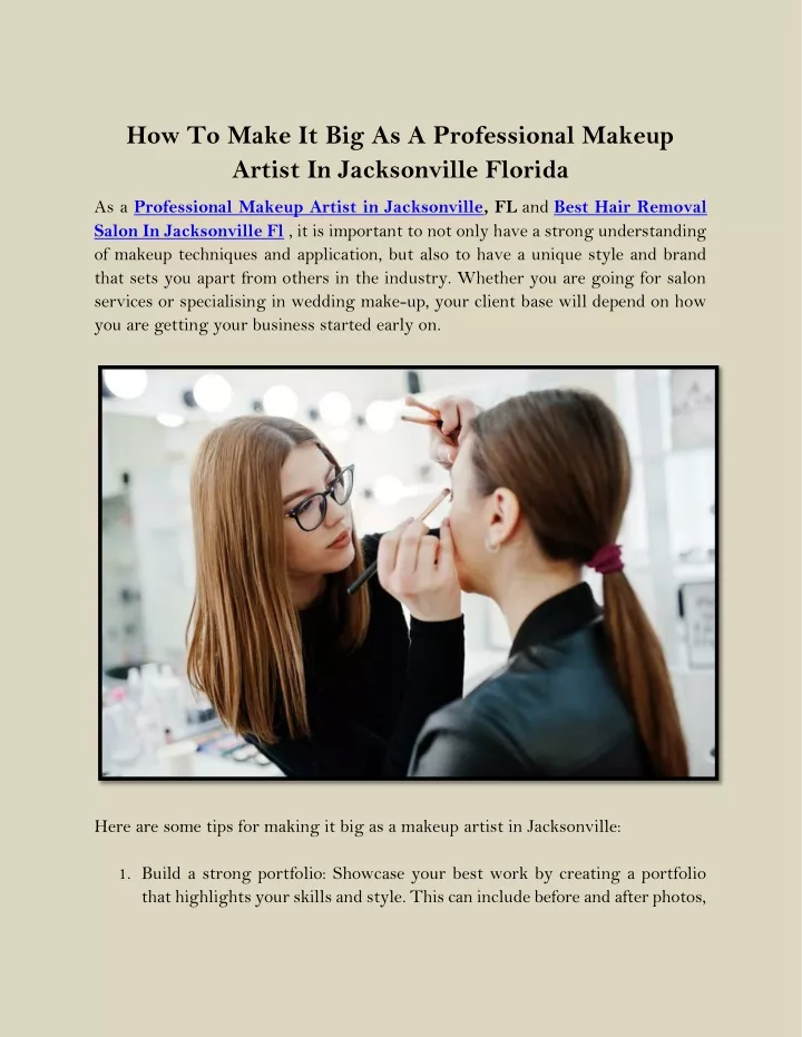 how to make it big as a professional makeup