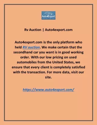Rv Auction | Auto4export.com
