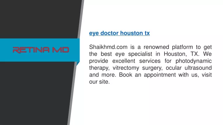 eye doctor houston tx shaikhmd com is a renowned