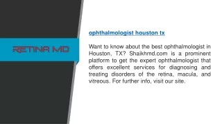 Ophthalmologist Houston Tx  Shaikhmd.com