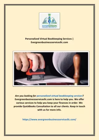 Personalized Virtual Bookkeeping Services | Evergreenbusinessservicesllc.com