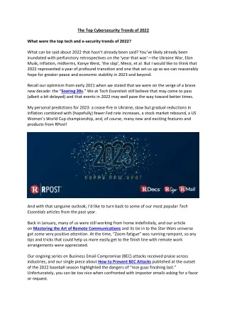 the top cybersecurity trends of 2022