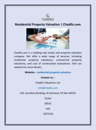 residential property valuation chadils com