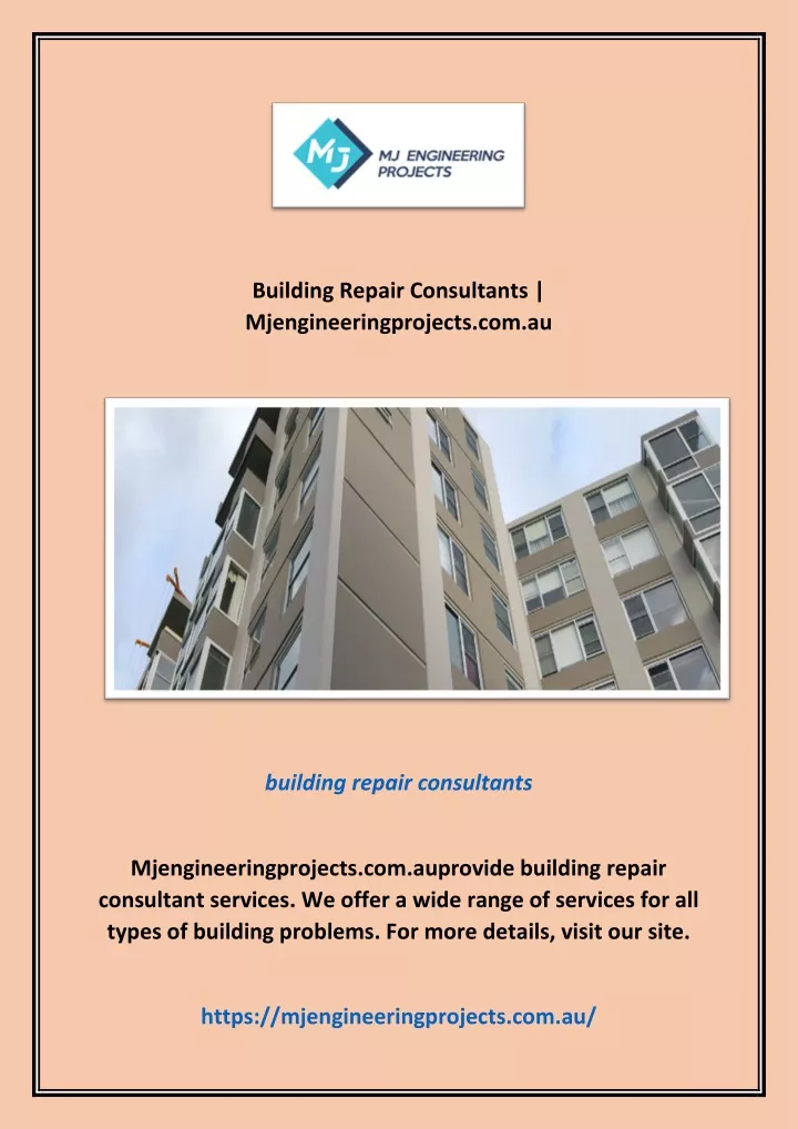 building repair consultants mjengineeringprojects