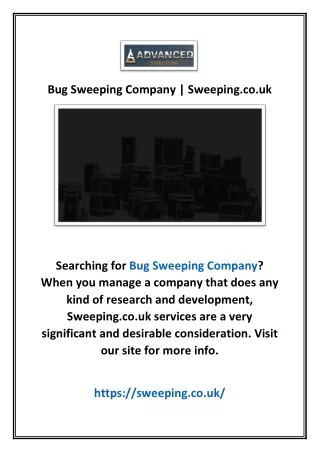 Bug Sweeping Company | Sweeping.co.uk