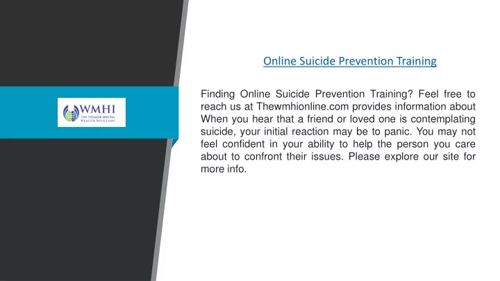 online suicide prevention training
