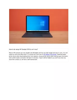 how to do setup hp deskjet 3755 to wi fi mac