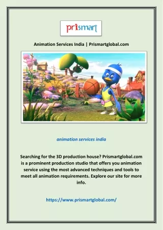 Animation Services India | Prismartglobal.com