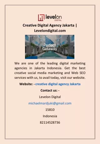 Creative Digital Agency Jakarta | Levelondigital.com