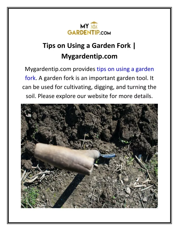 tips on using a garden fork mygardentip com
