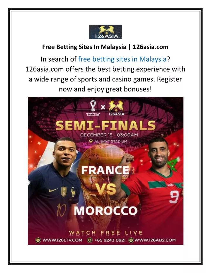 free betting sites in malaysia 126asia com