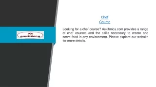 Chef Course | Askihmca.com