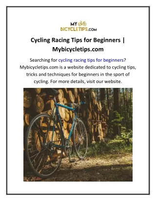 Cycling Racing Tips for Beginners  Mybicycletips.com