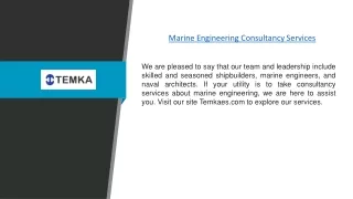 Marine Engineering Consultancy Services | Temkaes.com