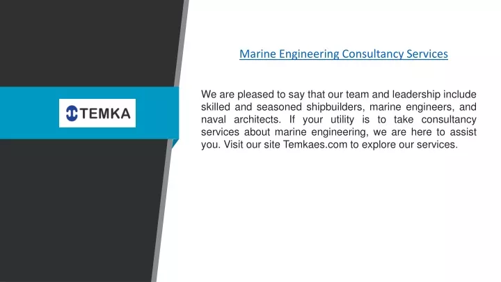 marine engineering consultancy services