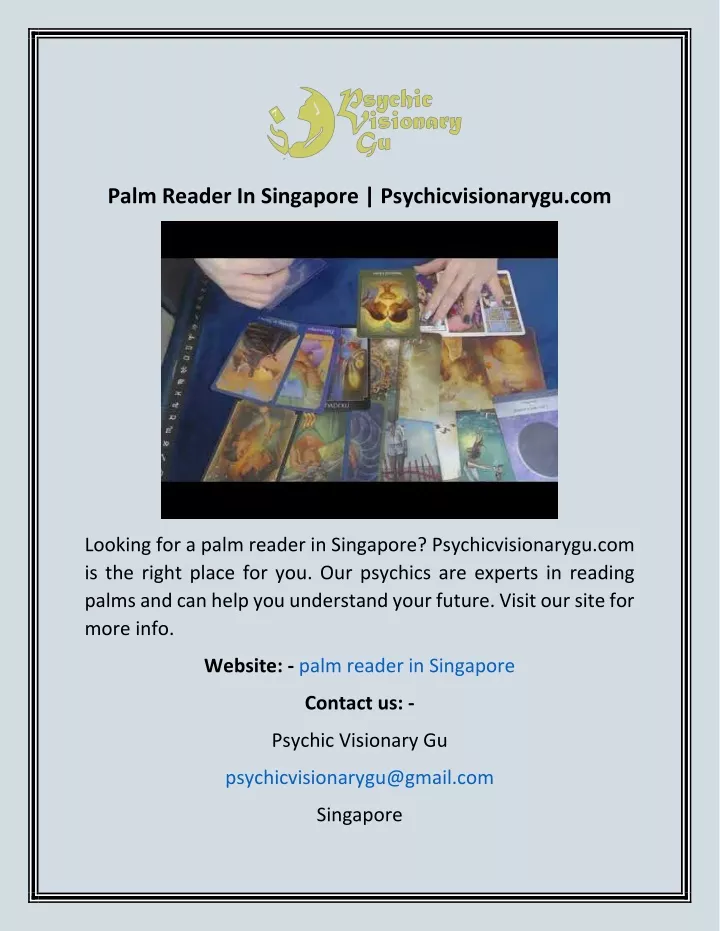 palm reader in singapore psychicvisionarygu com