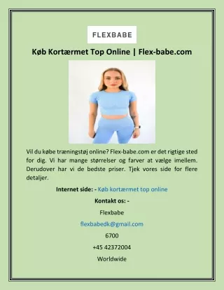 Køb Kortærmet Top Online  Flex-babe